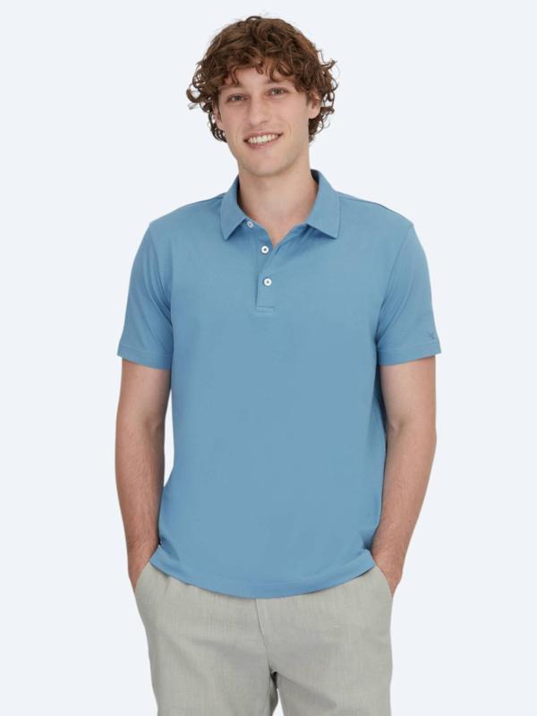 Mavi Polo Yaka Pamuk Karışımlı T-Shirt - Image 1