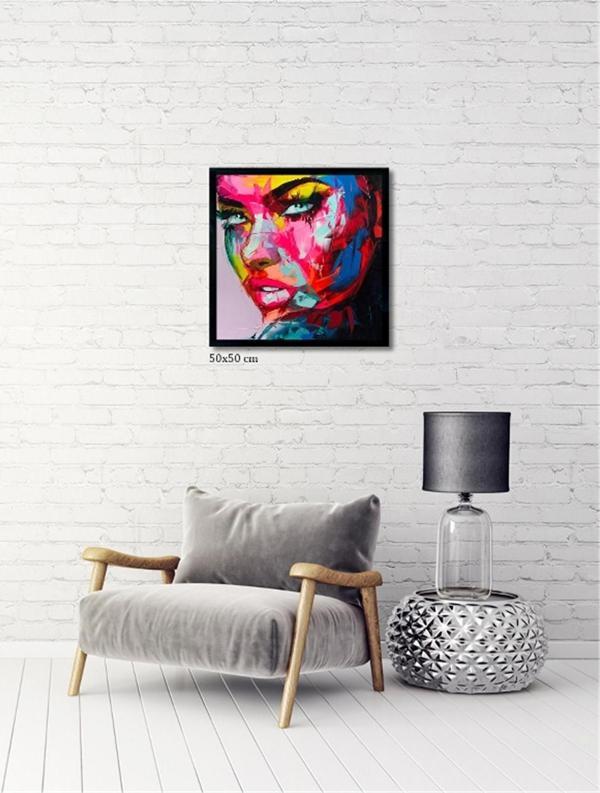 Çerçeveli Doku Efektli Tablo 50x50 cm - Image 1