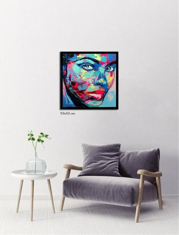 Çerçeveli Doku Efektli Tablo 50x50 cm - Image 1