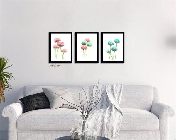 Çerçeveli Doku Efektli Tablo Seti 100x40 cm - Image 1