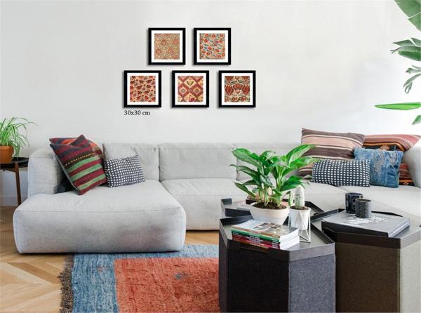 Çerçeveli Doku Efektli Tablo Seti 100x65 cm - Image 1