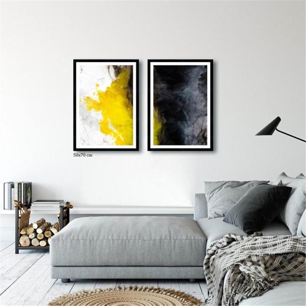 Çerçeveli Doku Efektli Tablo Seti 105x70 cm - Image 1