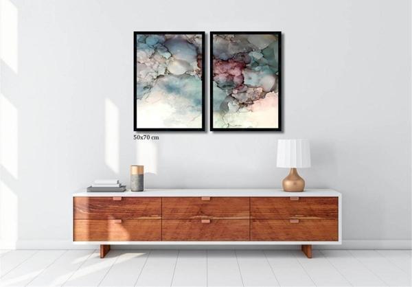 Çerçeveli Doku Efektli Tablo Seti 105x70 cm - Image 1