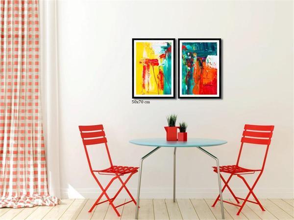 Çerçeveli Doku Efektli Tablo Seti 105x70 cm - Image 1