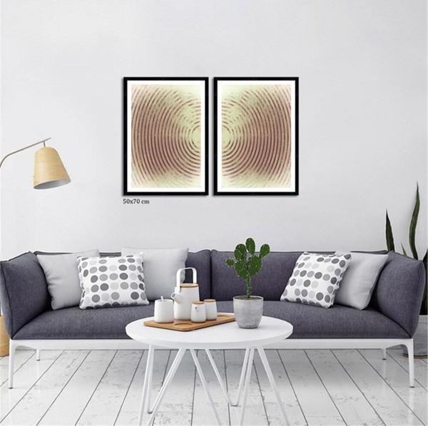 Çerçeveli Doku Efektli Tablo Seti 105x70 cm - Image 1