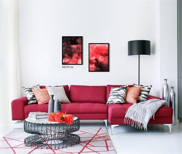 Çerçeveli Doku Efektli Tablo Seti 105x95 cm - Image 1