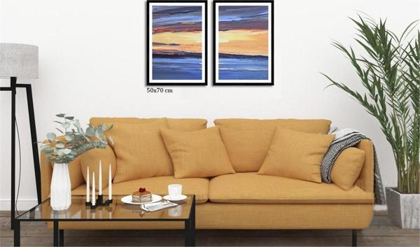 Çerçeveli Doku Efektli Tablo Seti 105x70 cm - Image 1