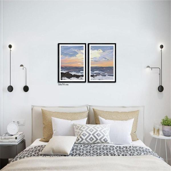 Çerçeveli Doku Efektli Tablo Seti 105x70 cm - Image 1