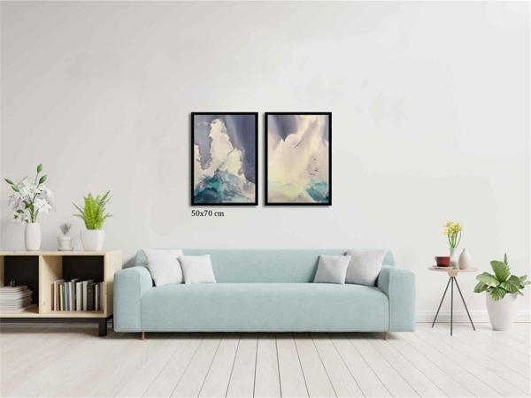 Çerçeveli Doku Efektli Tablo Seti 105x70 cm - Image 1