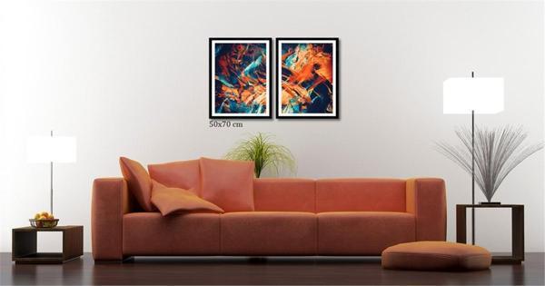 Çerçeveli Doku Efektli Tablo Seti 105x70 cm - Image 1