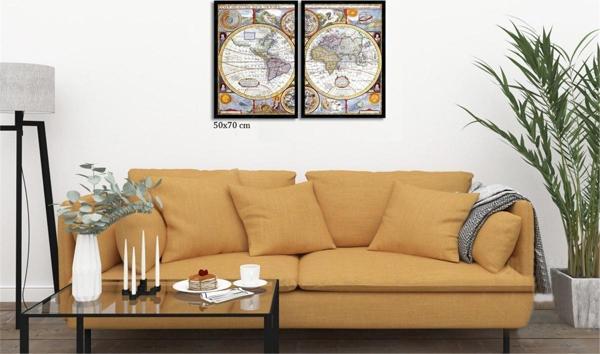 Çerçeveli Doku Efektli Tablo Seti 105x70 cm - Image 1