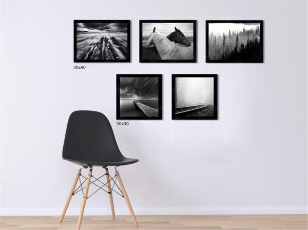 Çerçeveli Doku Efektli Tablo Seti 130x65 cm - Image 1