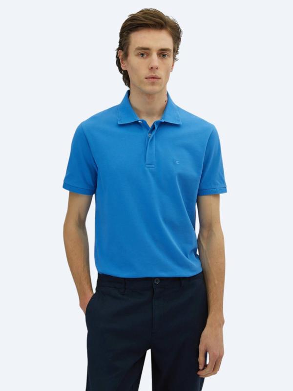 Saks Düz Polo Yaka %100 Pamuk T-Shirt - Image 1