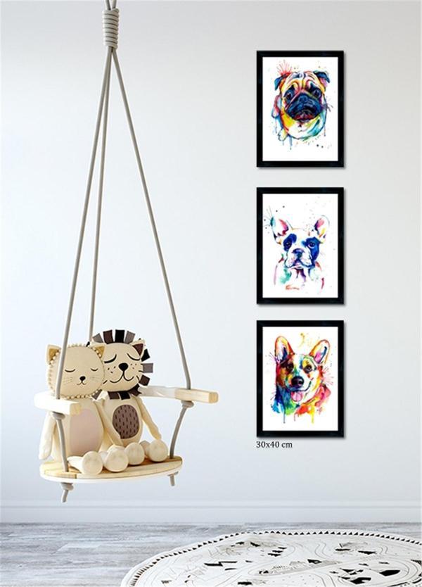 Çerçeveli Doku Efektli Tablo Seti 30x130 cm - Image 1