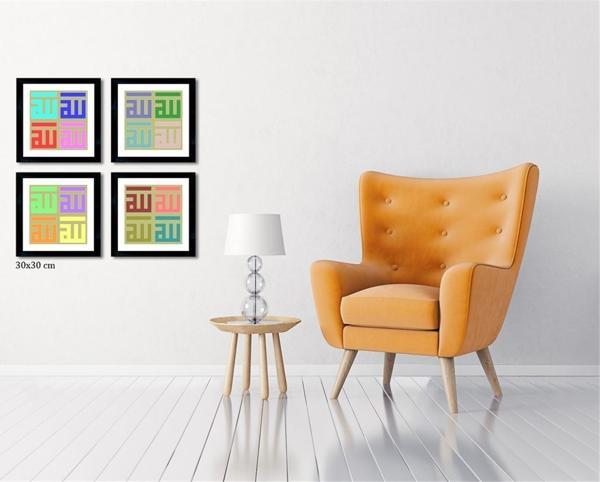 Çerçeveli Doku Efektli Tablo Seti 65x65 cm - Image 1