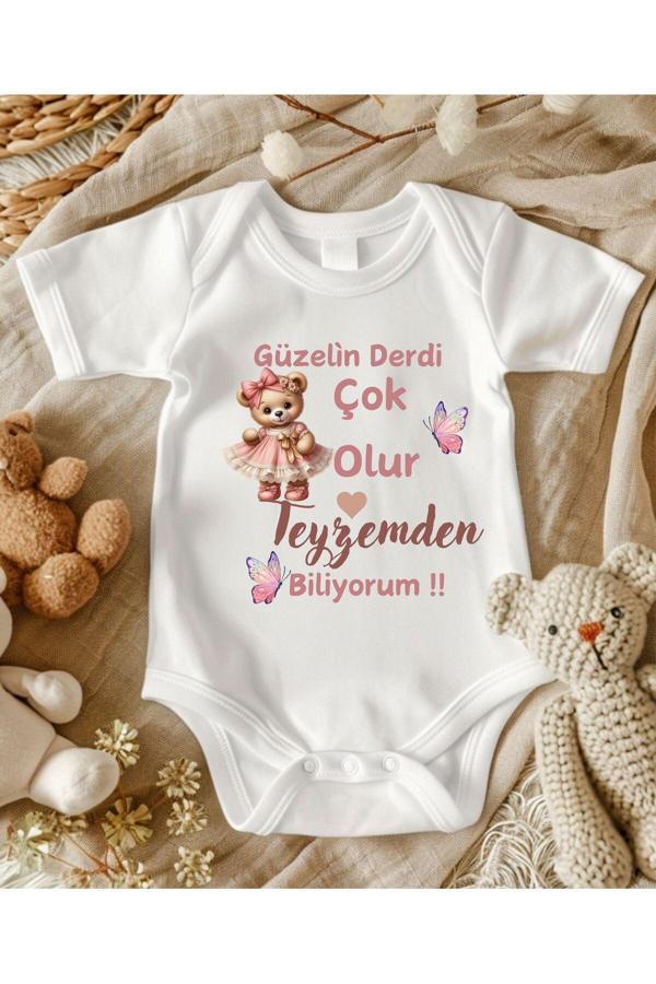 Lupi Teyze Yazılı Zıbın Hediye Yenidoğan Anne Baba Hala Yenge Amca Dayıya - Image 1