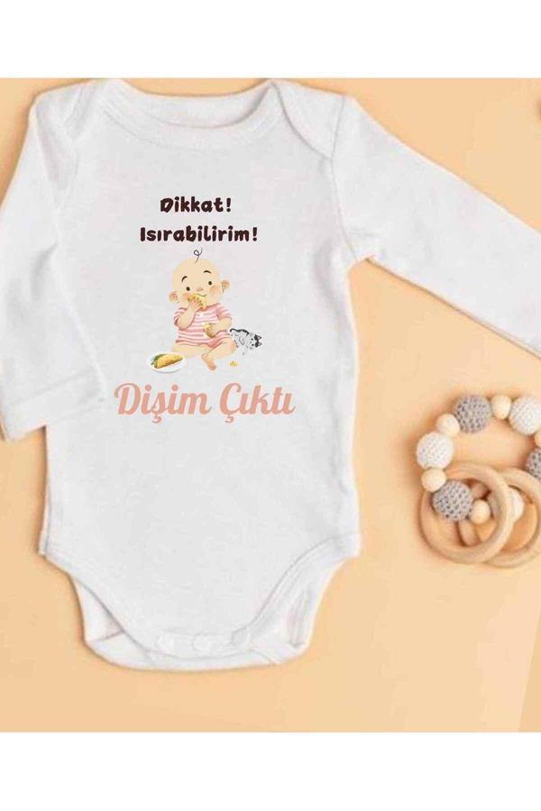 Lupi Diş Buğdayı Dişim Çıktı Yazılı İsimli Zıbın Kişiye Özel Bebek Ürünleri - Image 1