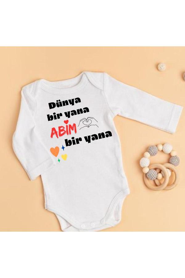 Lupi Abiye Hediye Abi Oldum Yazılı Zıbın Abi Baskılı Bebek - Image 1