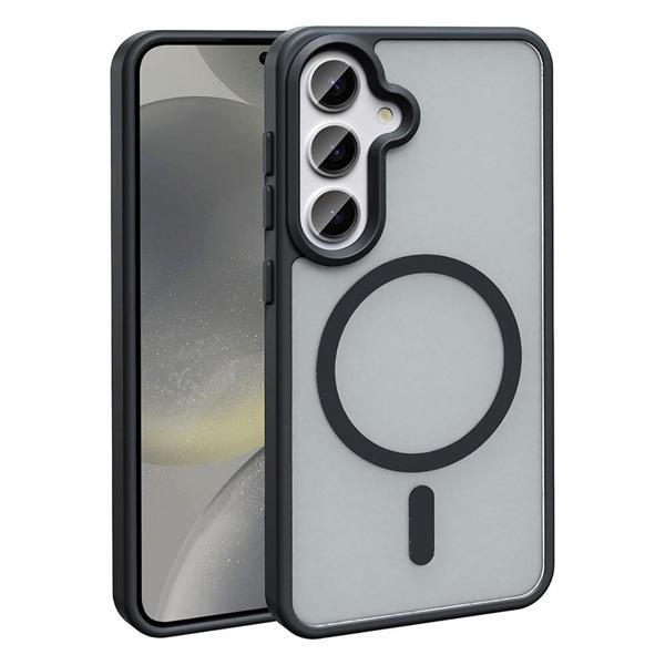 Galaxy S25 Plus Kılıf Magsafe Şarj Özellikli Mat Arka Yüzey KHYR Sio Kapak - Siyah - Image 1