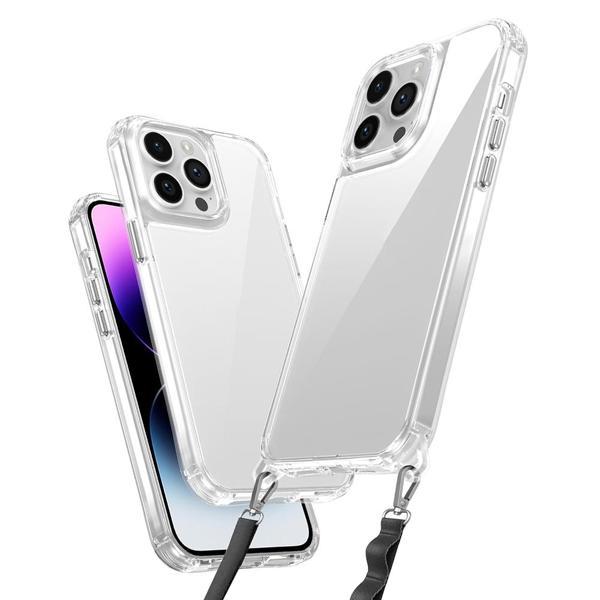 iPhone 14 Pro Max Kılıf Airbagli Takılabilir Askı Aparatlı KHYR Snap Silikon Kapak - Şeffaf - Image 1