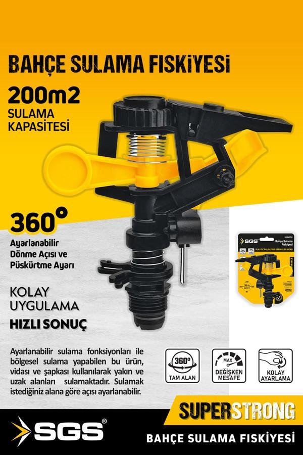 Sgs 4252 Bahçe Sulama Fıskiyesi 360 Derece Dönebilen 200 M2 Sulama Kapasiteli - Image 1