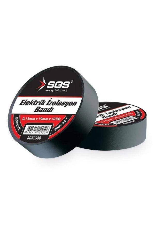 Sgs Elektrik İzolasyon Bandı Siyah 19Mm*10Yrd Sgs2950 (10 Adet) - Image 1