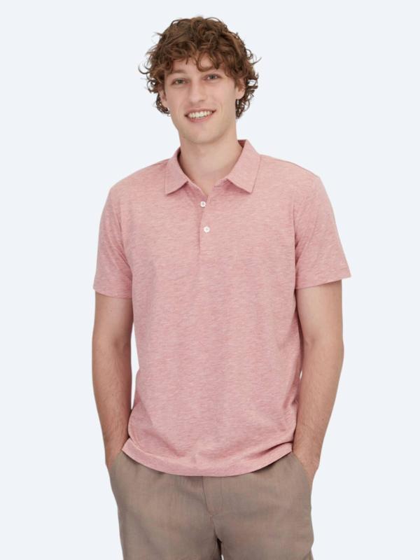 Kırmızı Polo Yaka Pamuk Karışımlı T-Shirt - Image 1