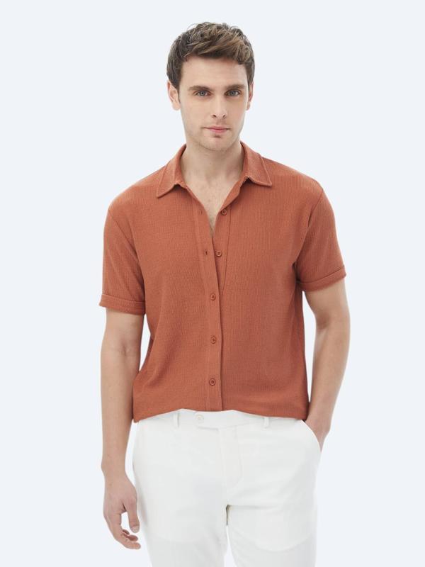 Kiremit Regular Fit Casual Gömlek - Image 1
