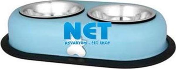 DDBXP(M) 1Pt Pati Desenli İkili Mama Kabı 13,5 cm  - Image 1