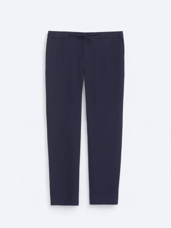 Lacivert Düz Dokuma Jogging Fit Casual Pantolon - Image 1