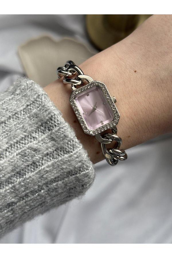 Atelier Emine Pembe Cam Örgü Saat - Image 1