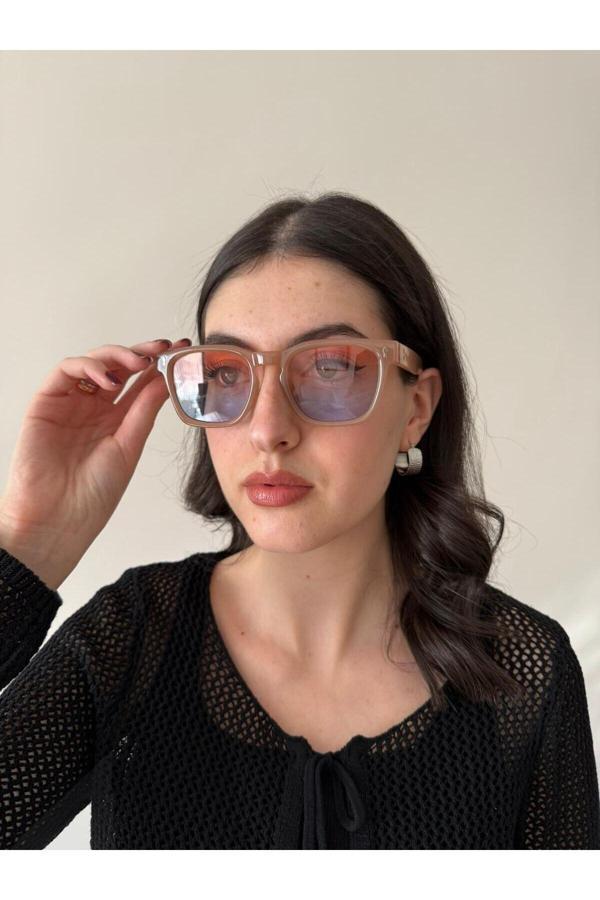 Atelier Emine Pembe Mavi Cam Egzotik Güneş Gözlüğü - Image 1