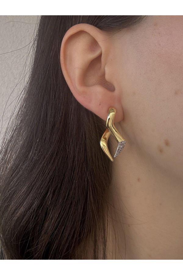 Atelier Emine Zirkon Tasarım Küpe - Image 1