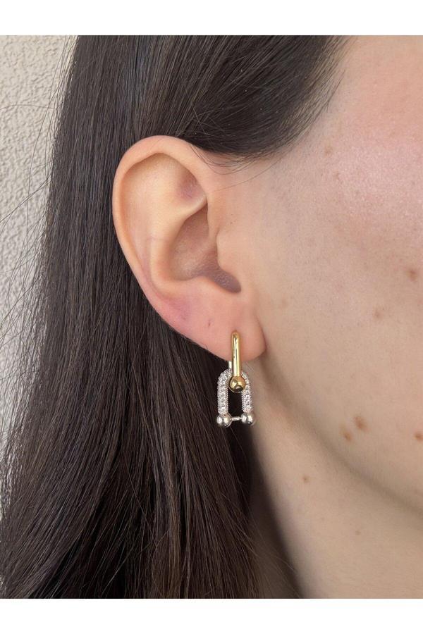 Atelier Emine Çift Renk Tıffany Küpe - Image 1