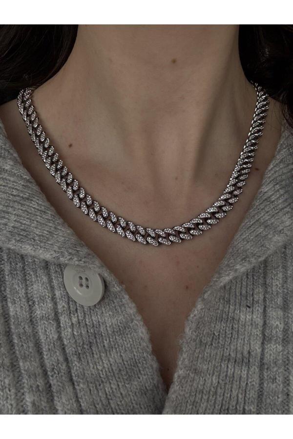 Atelier Emine Silver Taşlı Vıp Zincir Kolye - Image 1