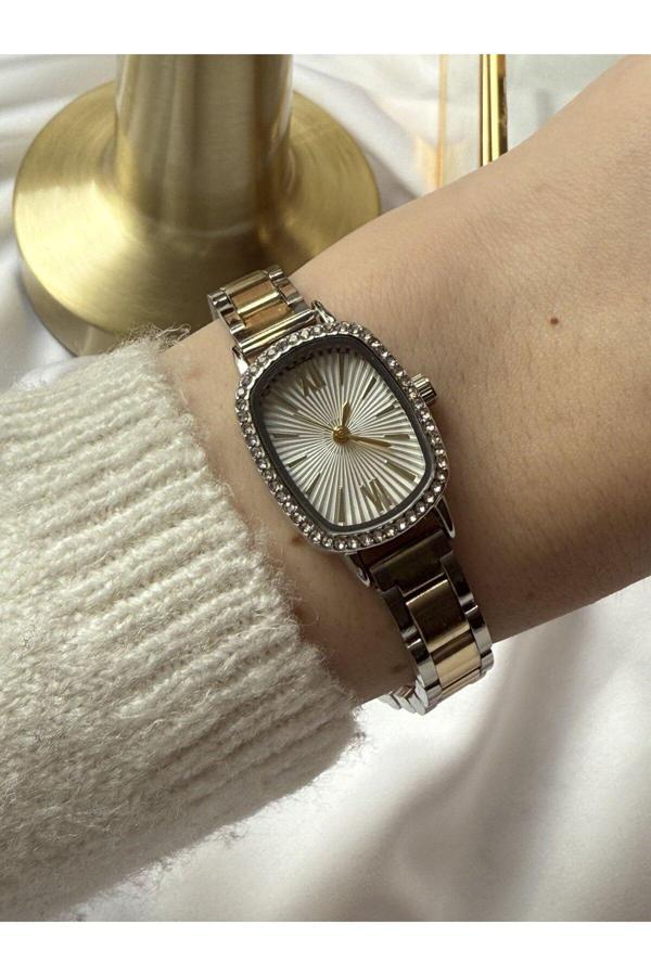 Atelier Emine Çift Renk Zirkon Taşlı Saat - Image 1