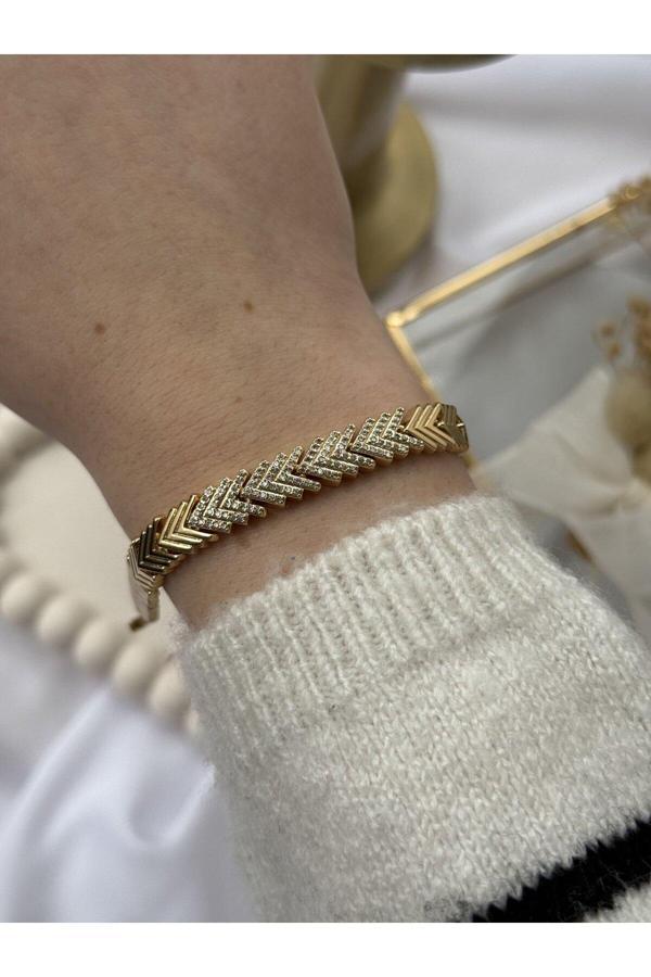 Atelier Emine Zirkon Taşlı Balıksırtı Bileklik - Image 1