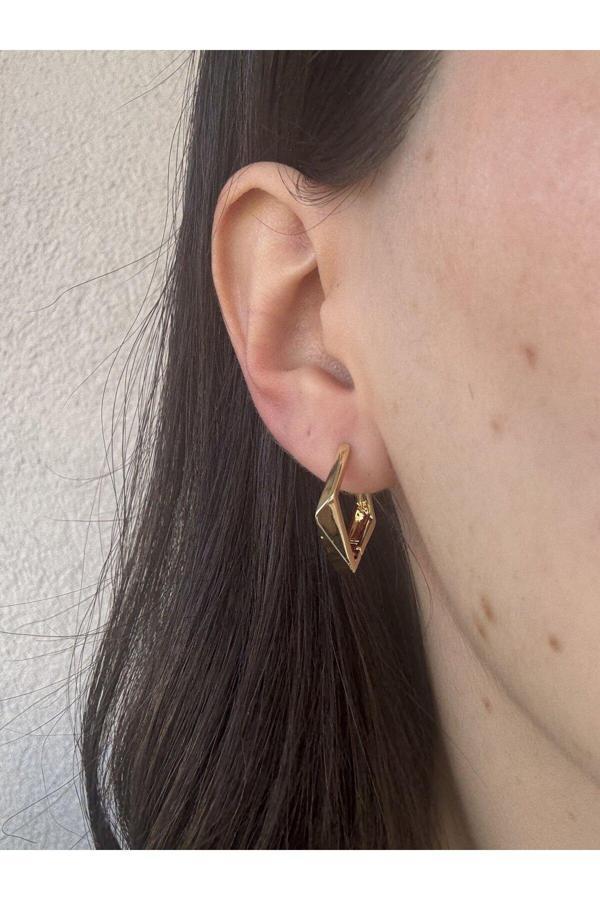 Atelier Emine Geometrik Desen Çelik Küpe - Image 1