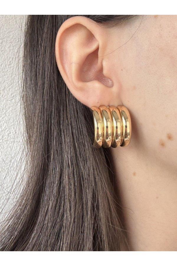 Atelier Emine Gold Çoklu Görünüm Küpe - Image 1