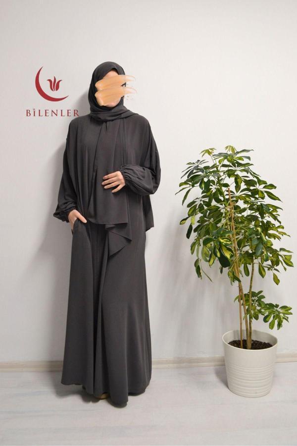 Medine İpeği Kendinden Şallı Ferace - Image 1