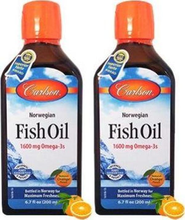 Carlson Fish Oil Balık Yağı Şurup 200 ml Portakal Aromalı  2 Ad - Image 1