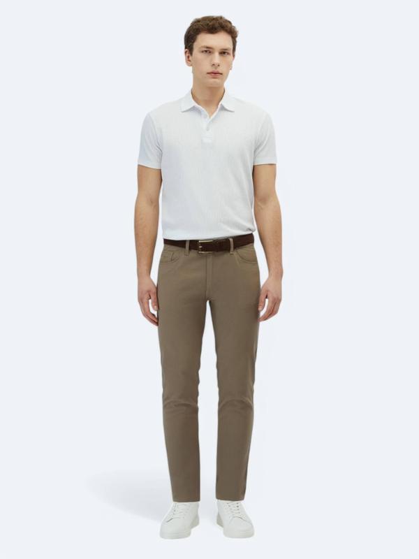 Fındık Düz Dokuma Slim Fit Casual Pamuk Karışımlı Pantolon - Image 1