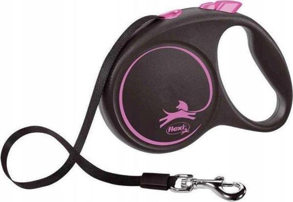 Flexi Black Desing Şerit Köpek Gezdirme Pembe Medium 5 m - Image 1