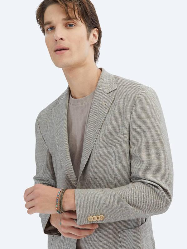 Kahverengi Desenli Regular Fit Ceket - Image 1