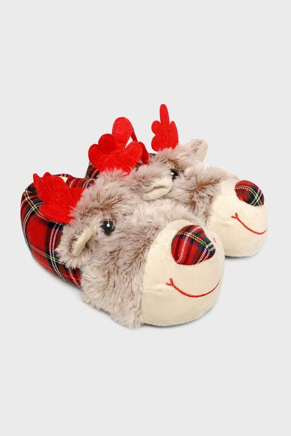 Twigy Tw Geyik Sessiz Taban Hayvanlı Erkek Panduf AA0628 GRİ - Image 1