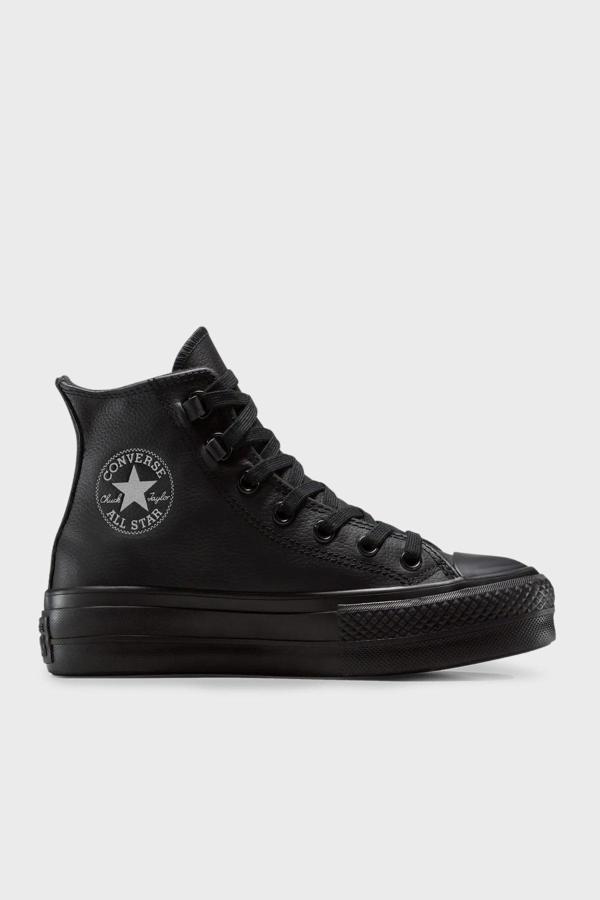 Converse Chuck Taylor All Star Lıft Platform Deri Logolu Sneaker Bayan Ayakkabı A12969C 001 SİYAH - Image 1