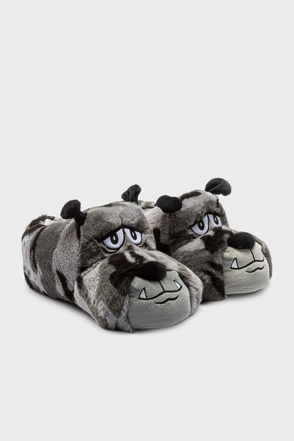 Twigy Tw Kamufle Sessiz Taban Hayvanlı Erkek Panduf GG0503 Kamuflaj-Gri - Image 1