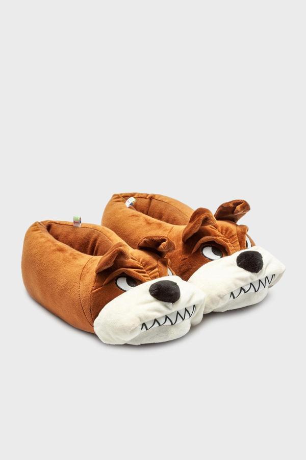 Twigy Tw Sessiz Taban Kızgın Hayvanlı Bayan Panduf YY0263 KAHVE - Image 1