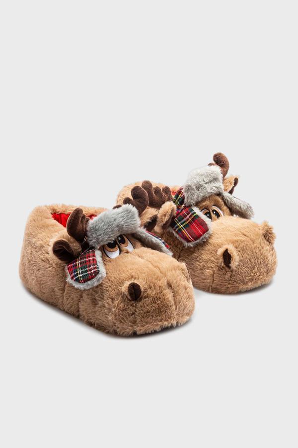 Twigy Tw Divo Hayvanlı Sessiz Taban Erkek Panduf EE0514 KAHVE - Image 1