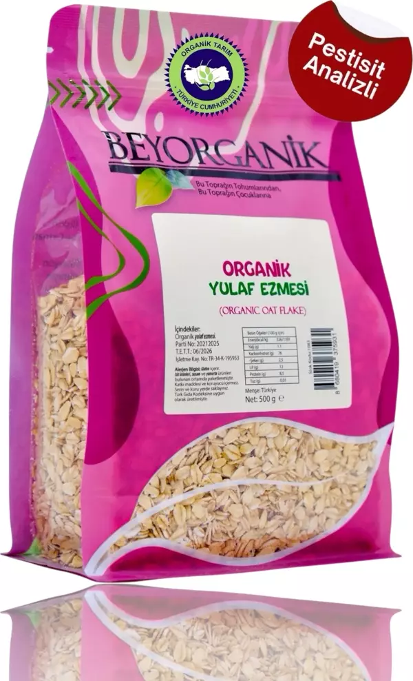 Organik Yulaf Ezmesi 500gr  (AFLATOKSİN ve PESTİSİT ANALİZLİ) %100 yerli yulaf - Image 1